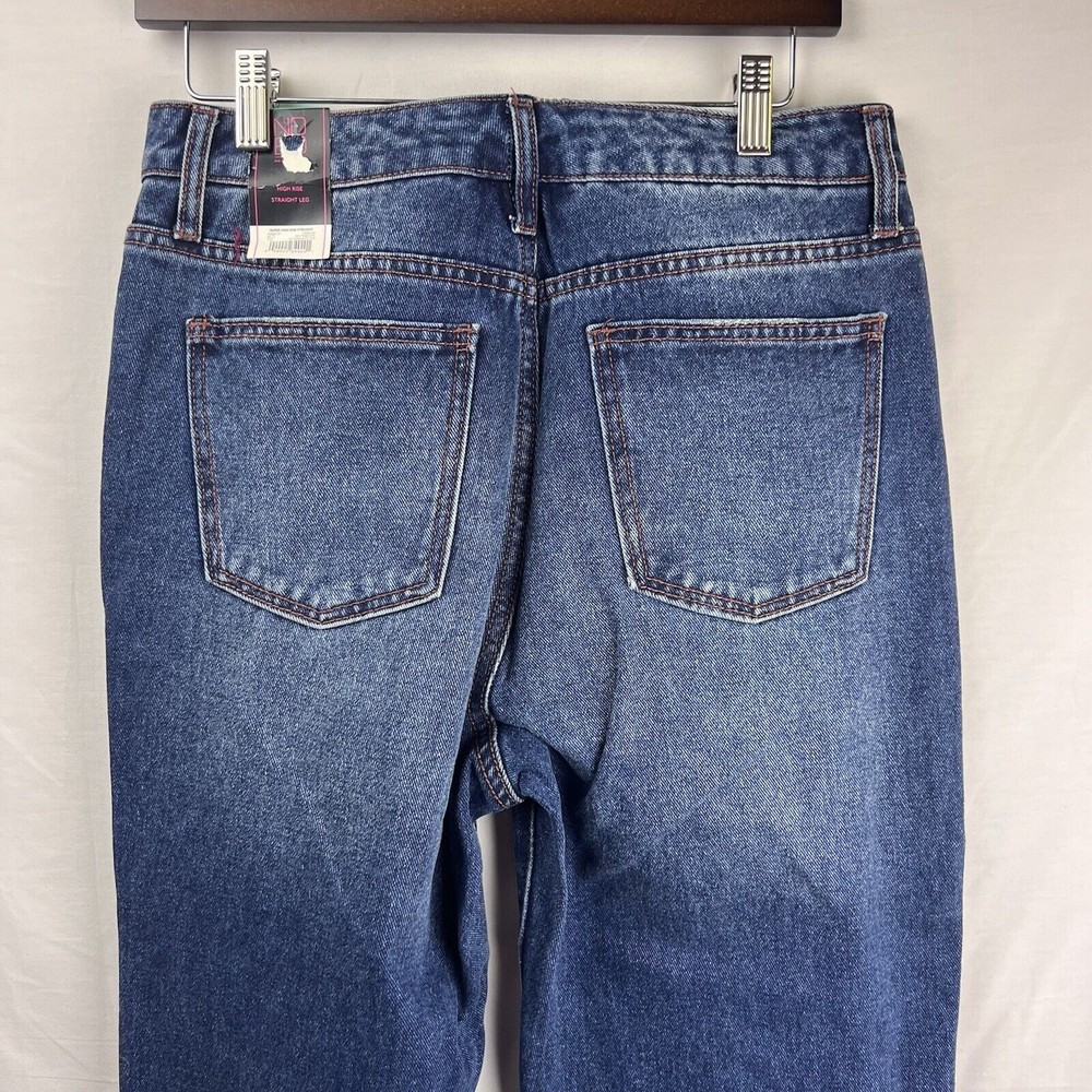 No Boundaries NWT Super High Rise Straight Leg Medium Wash Blue Jeans Size 15 - Picture 10 of 12